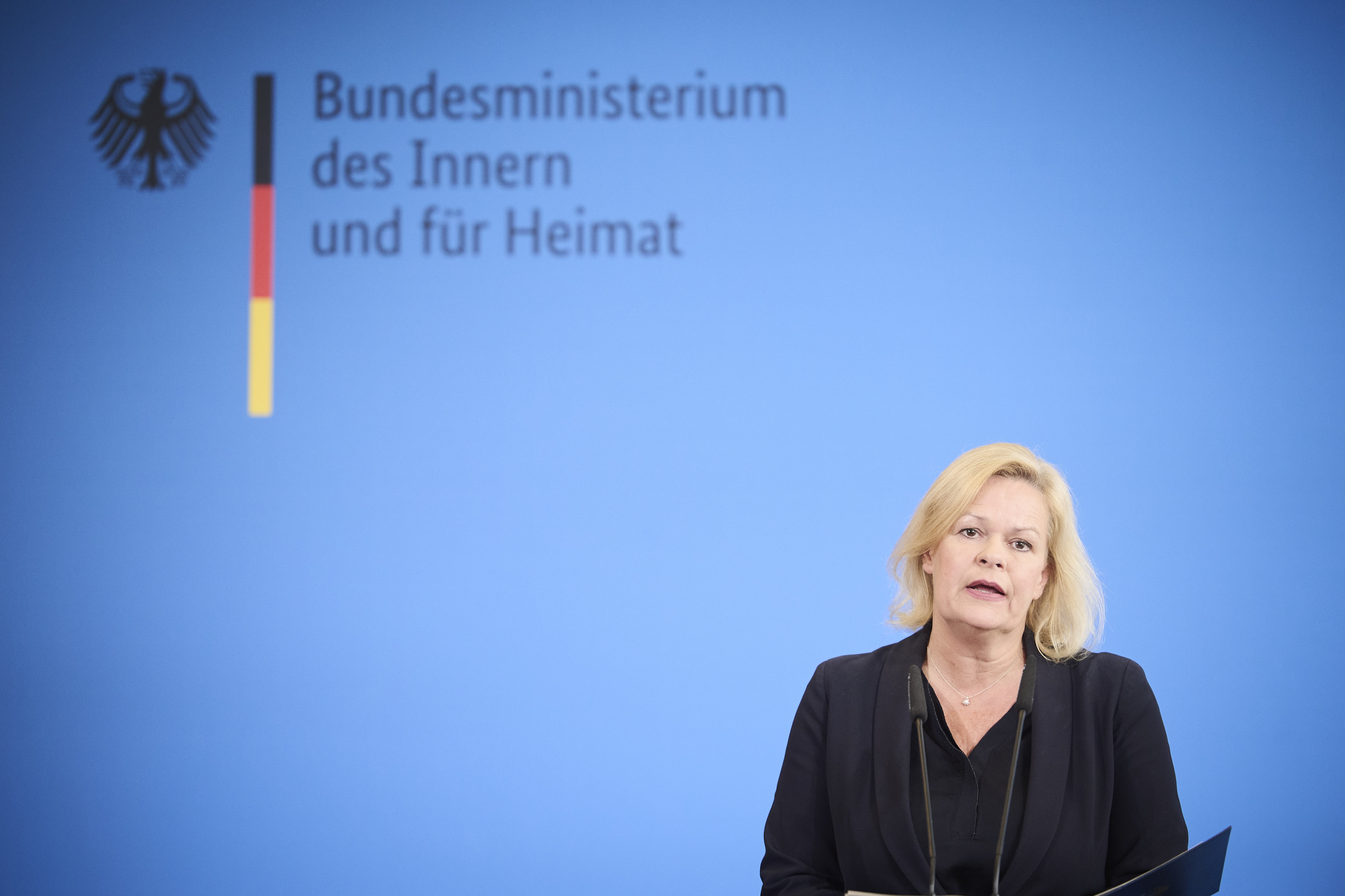 Berlin, Pressekonferenz mit Nancy Faeser zum Gesetz für mehr und schnellere Rückführungen