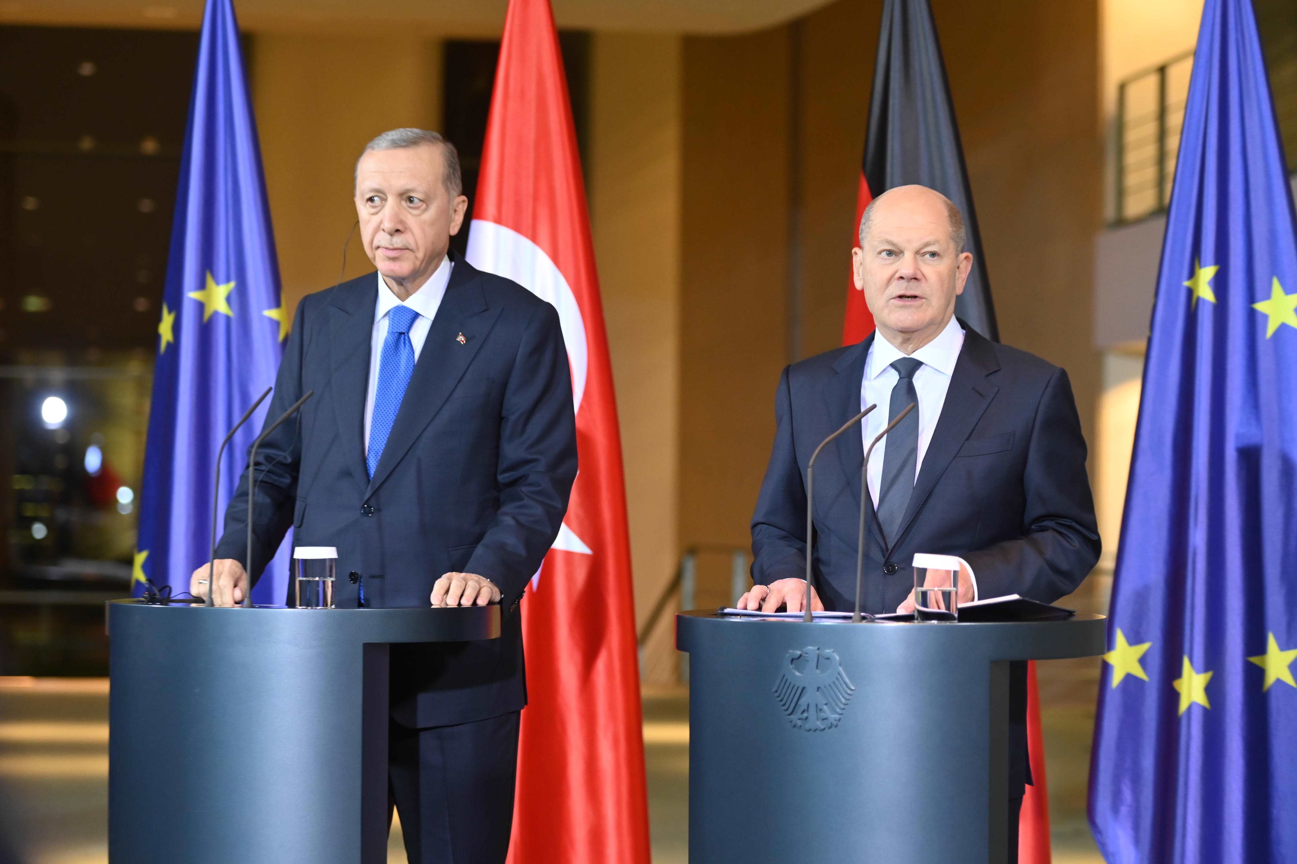 Berlin, Pressestatement Scholz und Erdogan