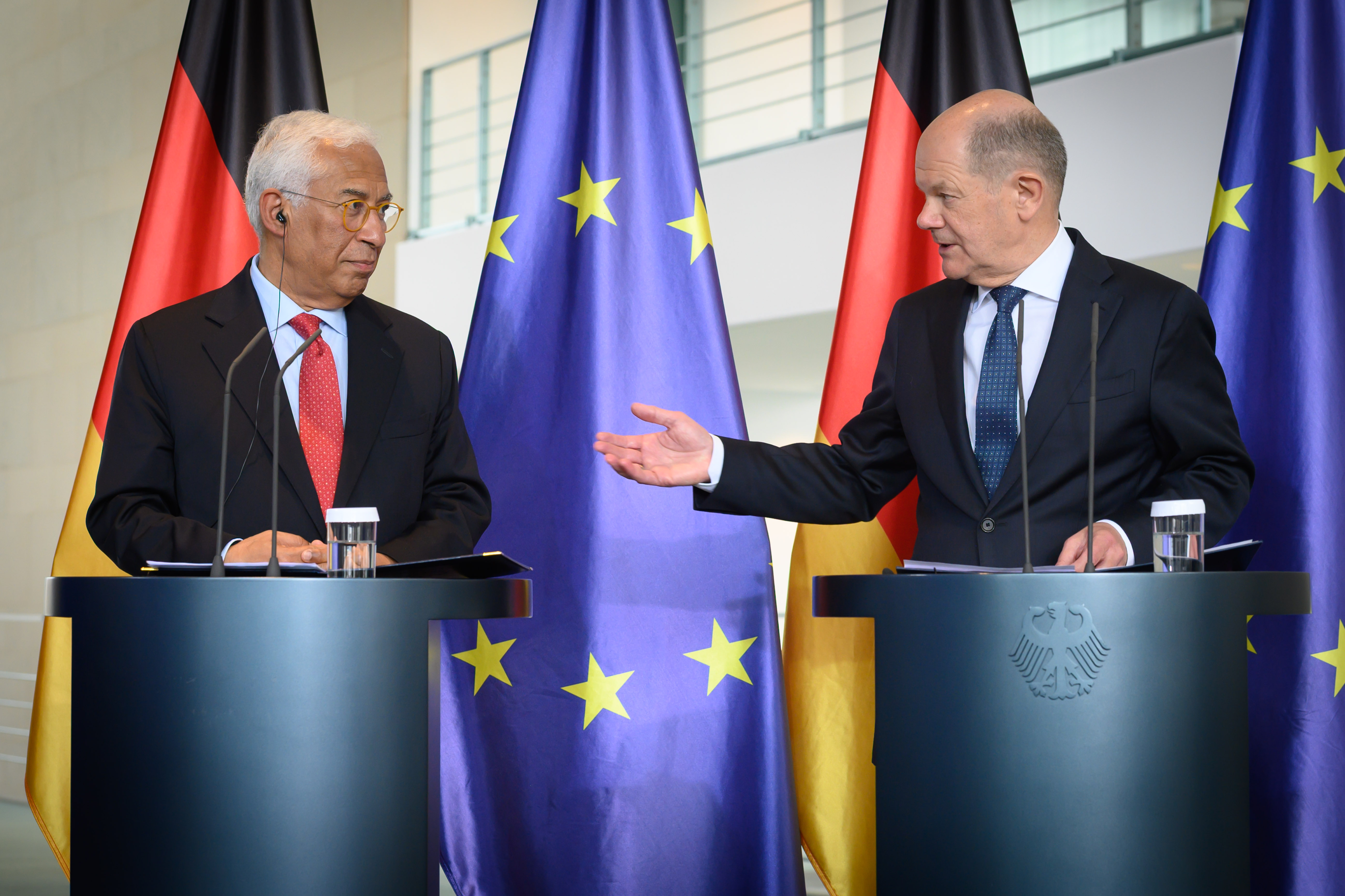 Berlin, Pressekonferenz Olaf Scholz und Antonio Costa